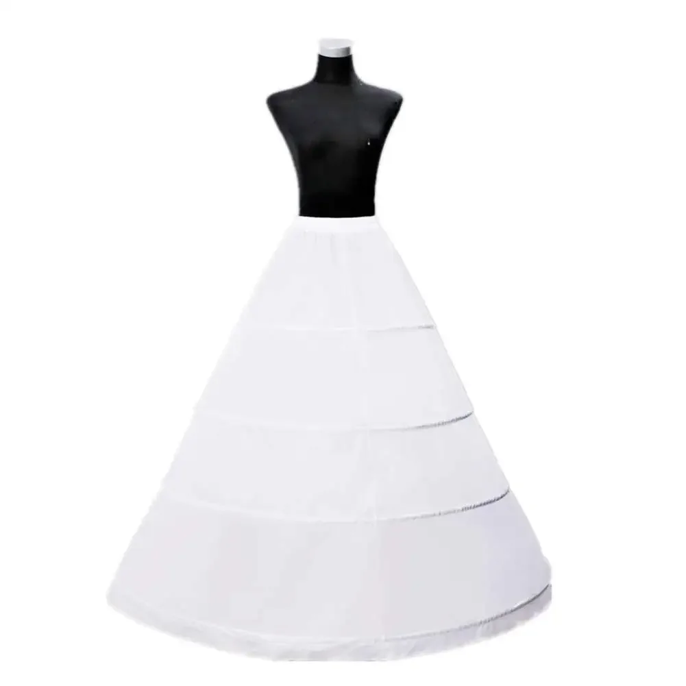 

Women's 4-Hoop A-Line Floor Length Wedding Ball Gown Petticoat Underskirt Crinoline