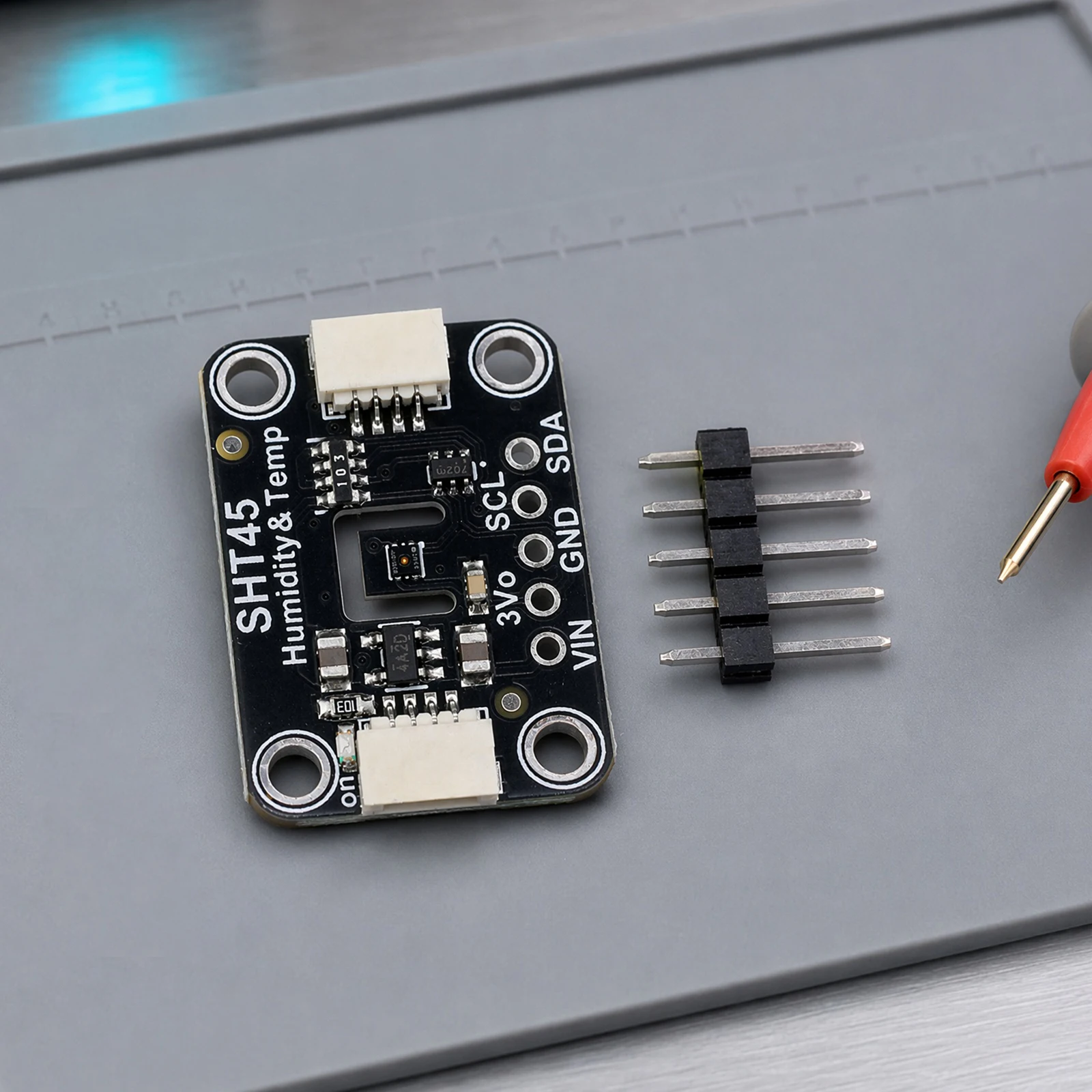 SHT45 Temperature Humidity Sensor Module I2C Interface 3.3V-5V for STEMMA QT Qwiic Compatible High Precision PCB Board