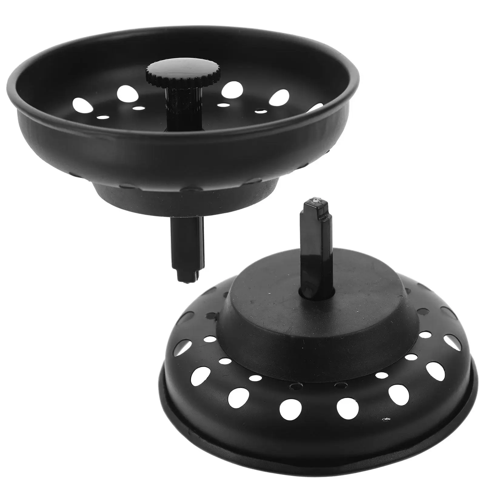 

2Pcs Metal Sink Drain Strainer Stopper for Kitchen Stainless Steel Drain Filter with Handle Fine Filtering Food Debris Hair