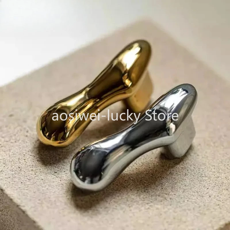 Manija pequeña en forma de gota de plata, manija de puerta de gabinete con cajón, manijas de un solo orificio de oro nórdico americano, herrajes para muebles