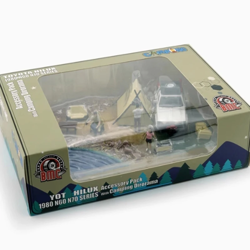 BM Scala 1:64 TYT 1980 Hilux N60 N70 Pickup Truck Lega di Simulazione Modello di Auto Collezione Statica Decorato Giocattolo di Festa Regalo