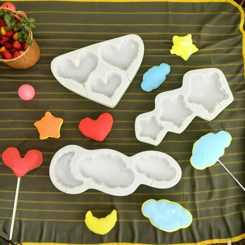 

1 Piece Fondant Cake Decor Tools Heart Star Cloud Balloon Lollipop Silicone Sugarcraft Mold Cupcake Chocolate Baking Mold