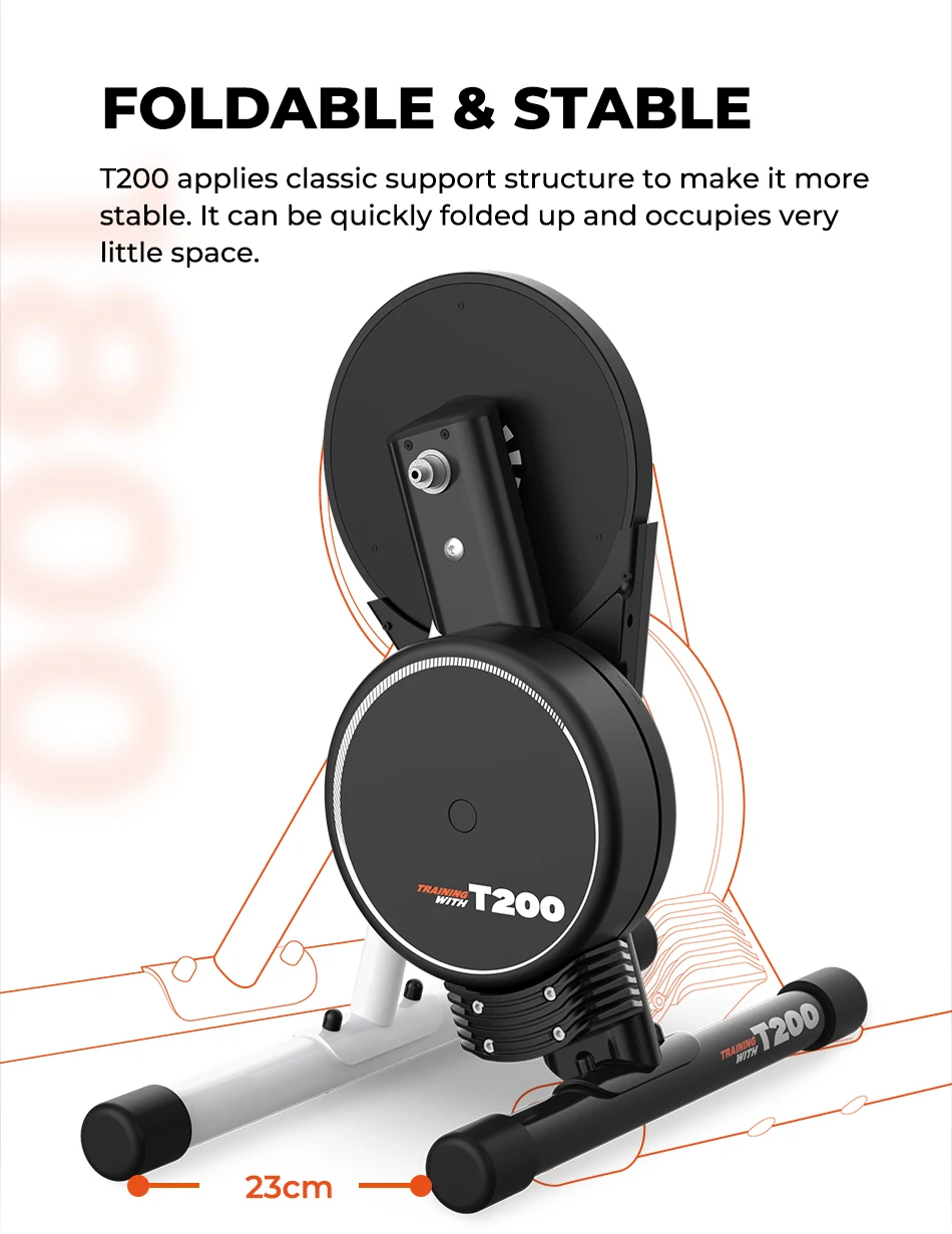 Magene T200 Smart Trainer ERG Função completa Ride Indoor Dobrável