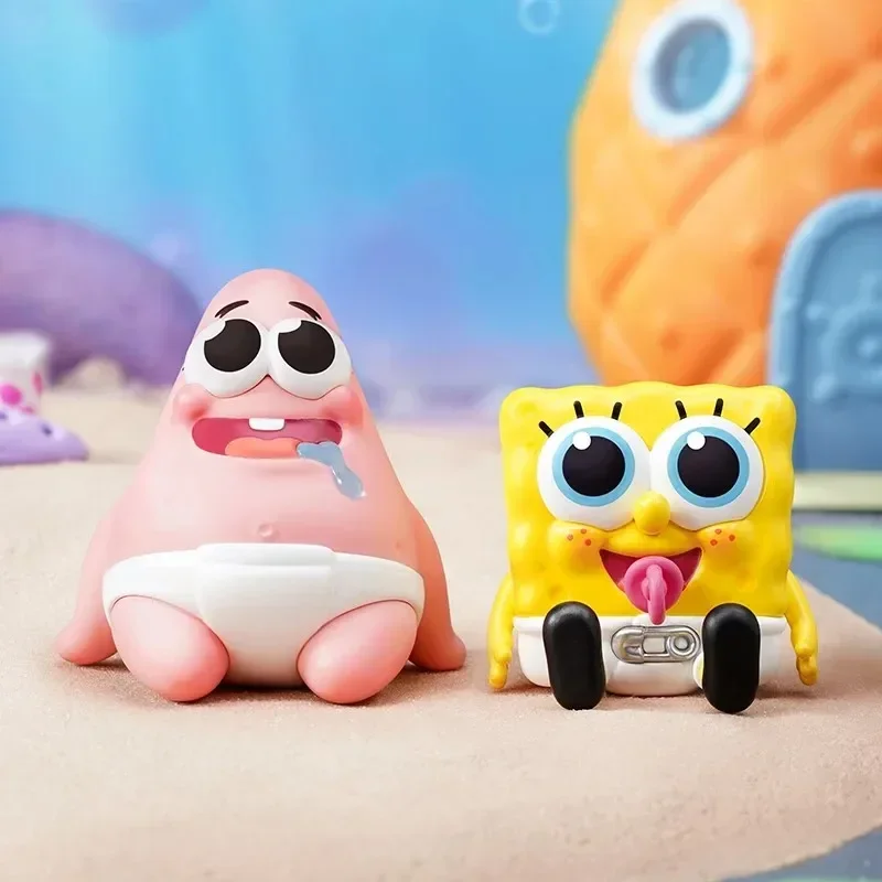 البوب مارت سبونجبوب أفضل أصدقاء سلسلة صندوق أعمى صندوق غامض Kawaii الحلي التماثيل ديكور المنزل نموذج لسطح المكتب دمية الفتيات هدية