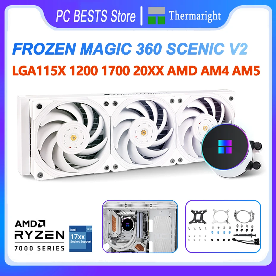 

Thermalright Frozen Magic 360/280 SCENIC V2 Water Cooling Radiator TL-B12W Fan ARGB Cold Head LGA115X 1200 1700 20XX AMD AM4 AM5