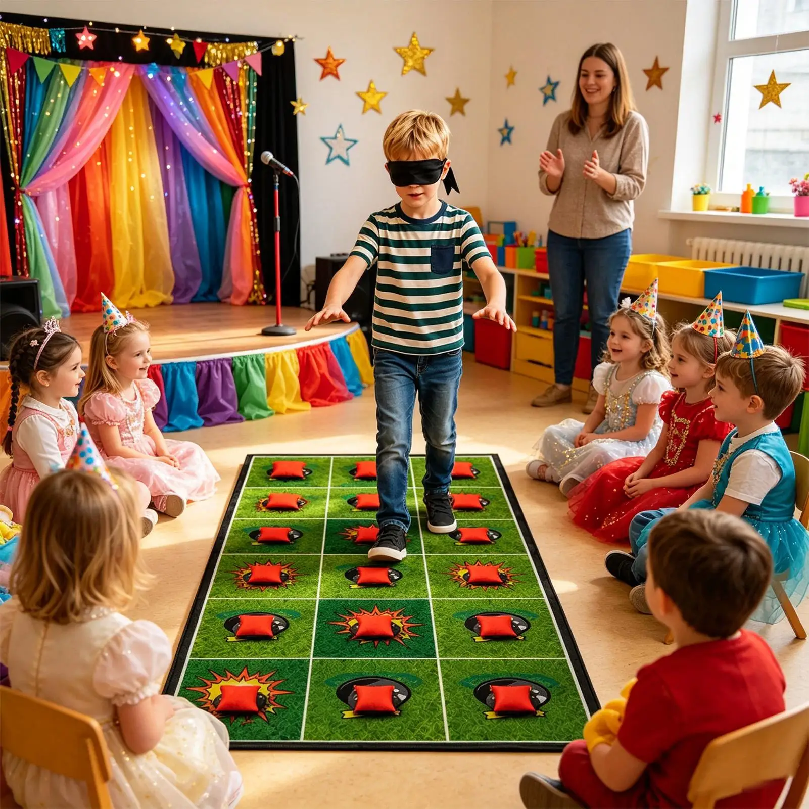Memory Games For Kids Memory Training Interactive Fun Education Toys Voice Guidance Floor Mat For Yard Lawn Camping Park Picnic