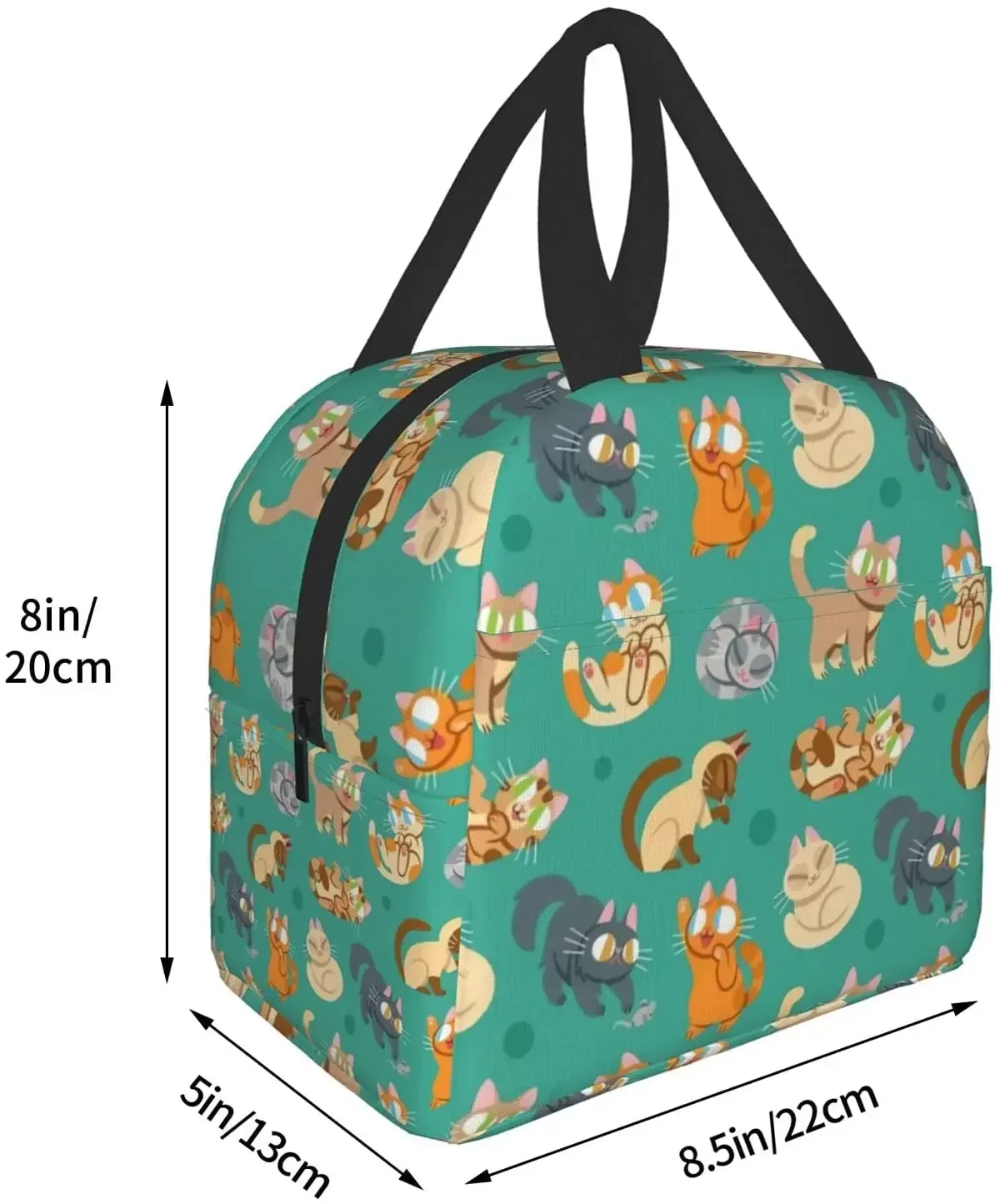 Cute Cat Lunch Bag for Women Men,boys Girls School Lunch Boxs Kids Snack Bags Bento Boxs Waterproof