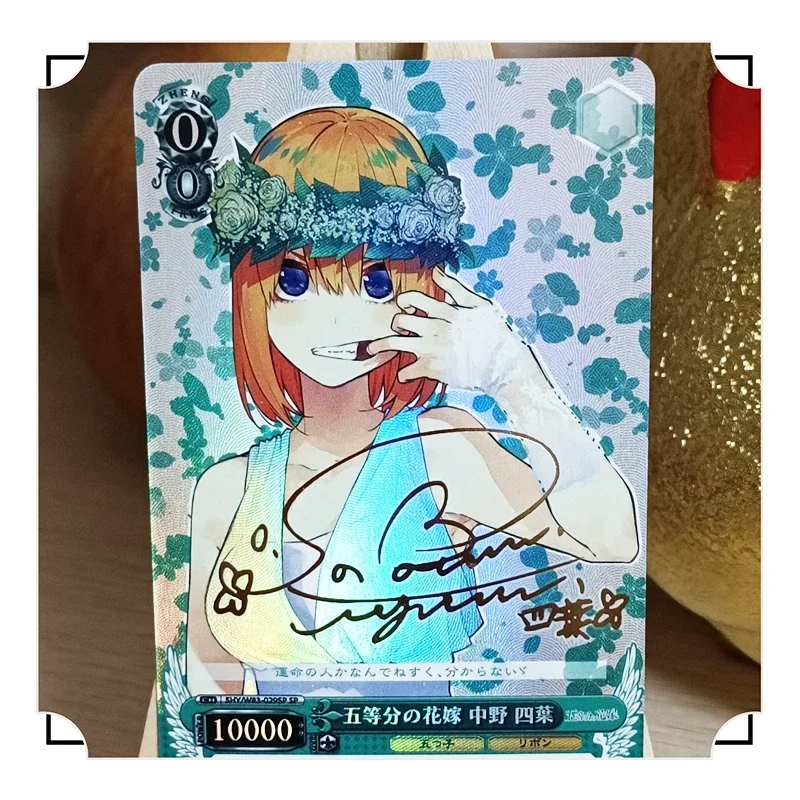 DIY The Quintessential Quintuplets tarjeta flash con signo dorado 5 unids/set Nakano Ichika Nakano Miku colección de juguetes de tarjetas regalo de Navidad