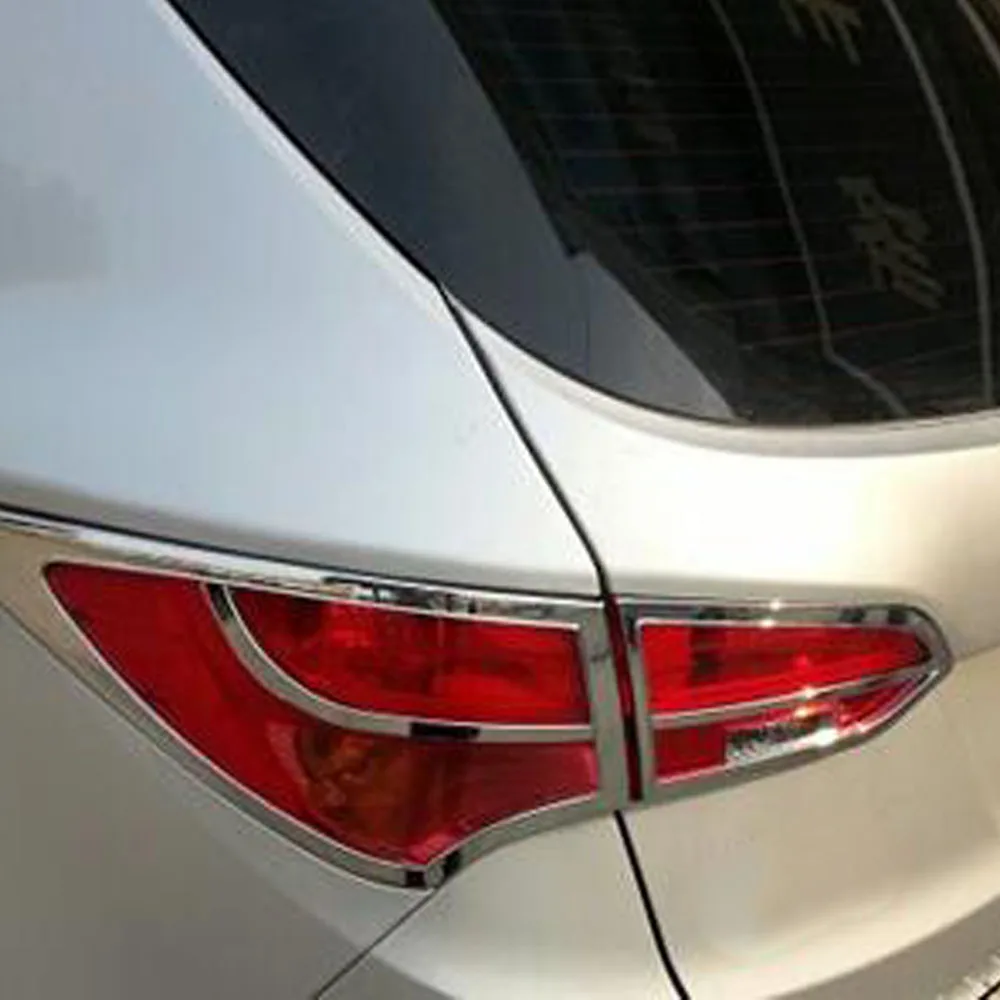 For Hyundai IX45 SantaFe 2013 2014 2015 2016 2017 2018 Car Styling ABS Chrome Trim Tail Light Rear Back Frame Lamp Cover Eyebrow