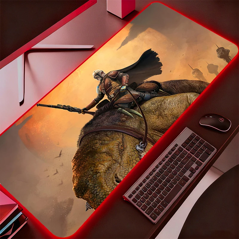 

LED Mouse pad Star Wars Computer Laptop Anime Keyboard RGB Mouse Mat Mousepad Keyboards Gamers Backlight Desk Mat Durable