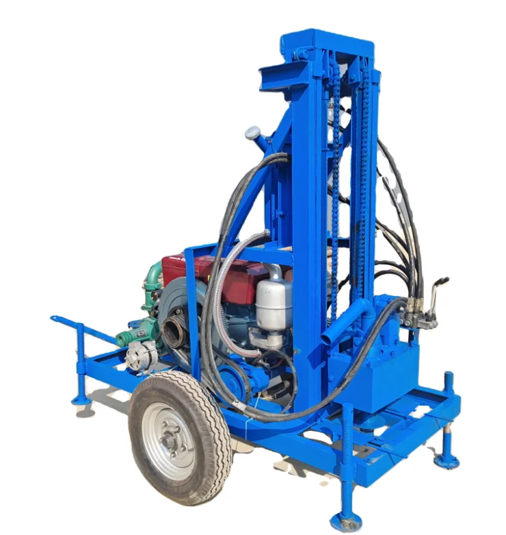 

2025150m Deep Portable Diesel Hydraulic Water Well Rotary Drilling Rig Borehole Water Well Drilling Machine With Electric Start