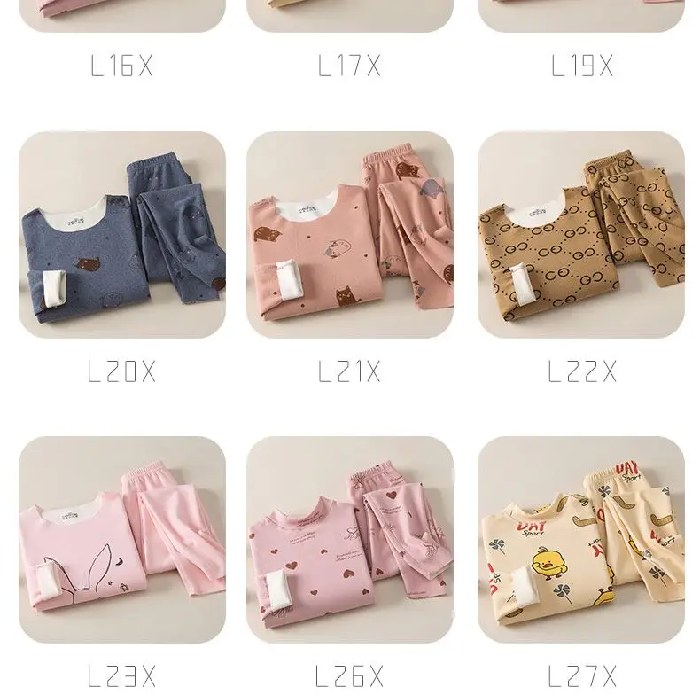 Einfarbiges 2-teiliges Thermo-Unterwäscheset für Kinder von 3-14 Jahren, Delfin-Doppelseitiges Fleece-Oberteil und Hose, Jungen Mädchen Herbst Winter Homewear – Detail 15