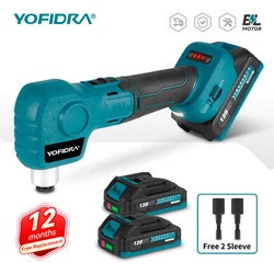 YOFIDRA Brushless Auto Hammer Screwdriver 3 Gears Multifunctional Cordless Rechargeable Power Tool For Makita 18V Battery