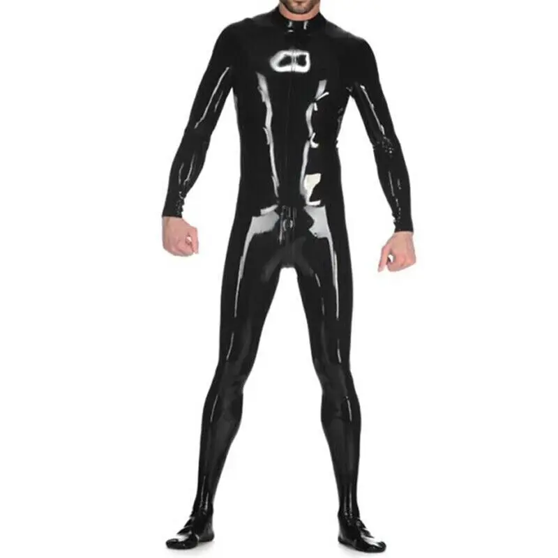 

Latex Bodysuit Men's Rubber Jumpsuit Back Zipper Handmade Clothing