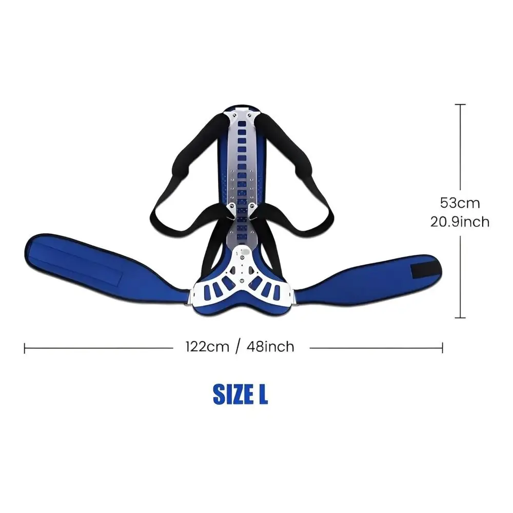 Correttore posturale regolabile Bianco Blu Comodo supporto per la schiena Correttore per la schiena leggero e frattura della compressione vertebrale