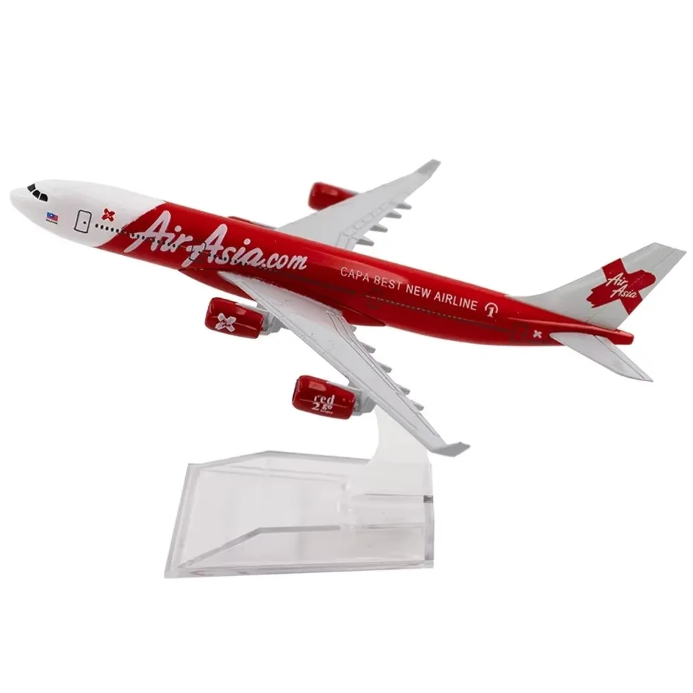 16cm Air Asia A340 Airbus Escala 1:400 340 Companhia aérea Brinquedo modelo de avião de liga de metal fundido