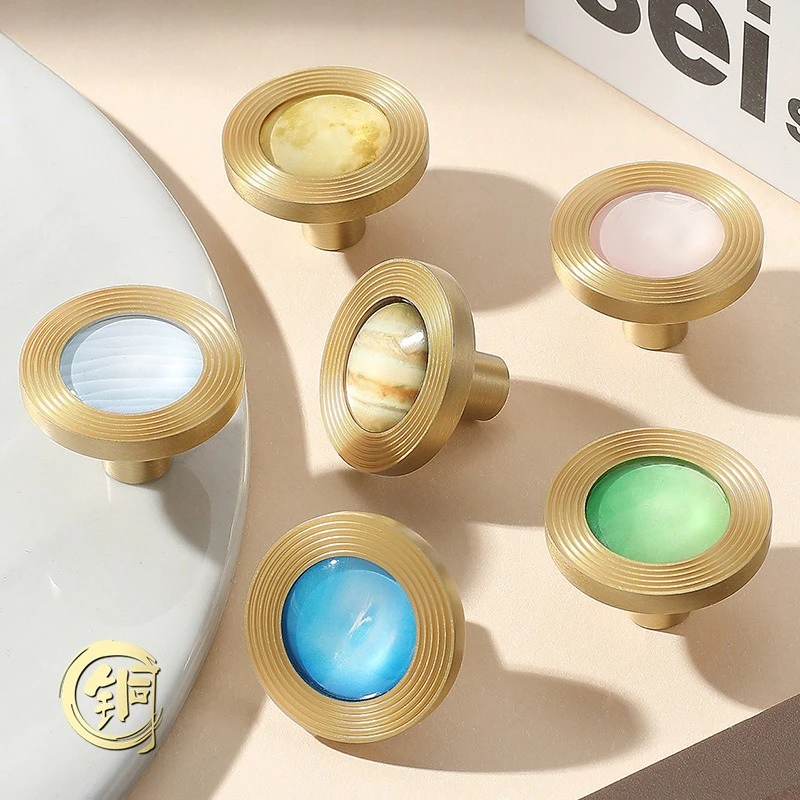 

French Furniture Knobs Brass+ Crystal Glass Drawer Handle Nordic Style Premium Cabinet Wardrobe Door Handle Cabinet Door Knob