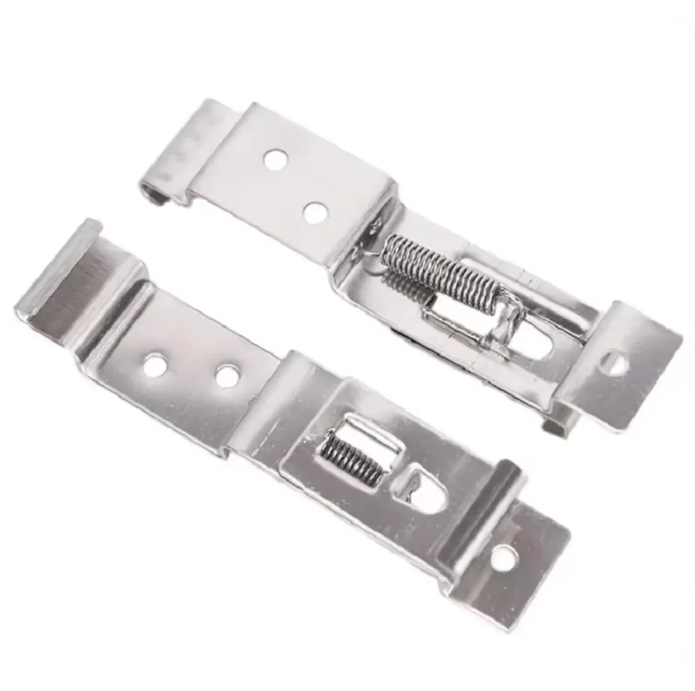 2PCS Rectangular Car License Plate Spring Loaded Stainless Steel Bracket Cars Frame Holder Clamps Trailer Number Plate Clips