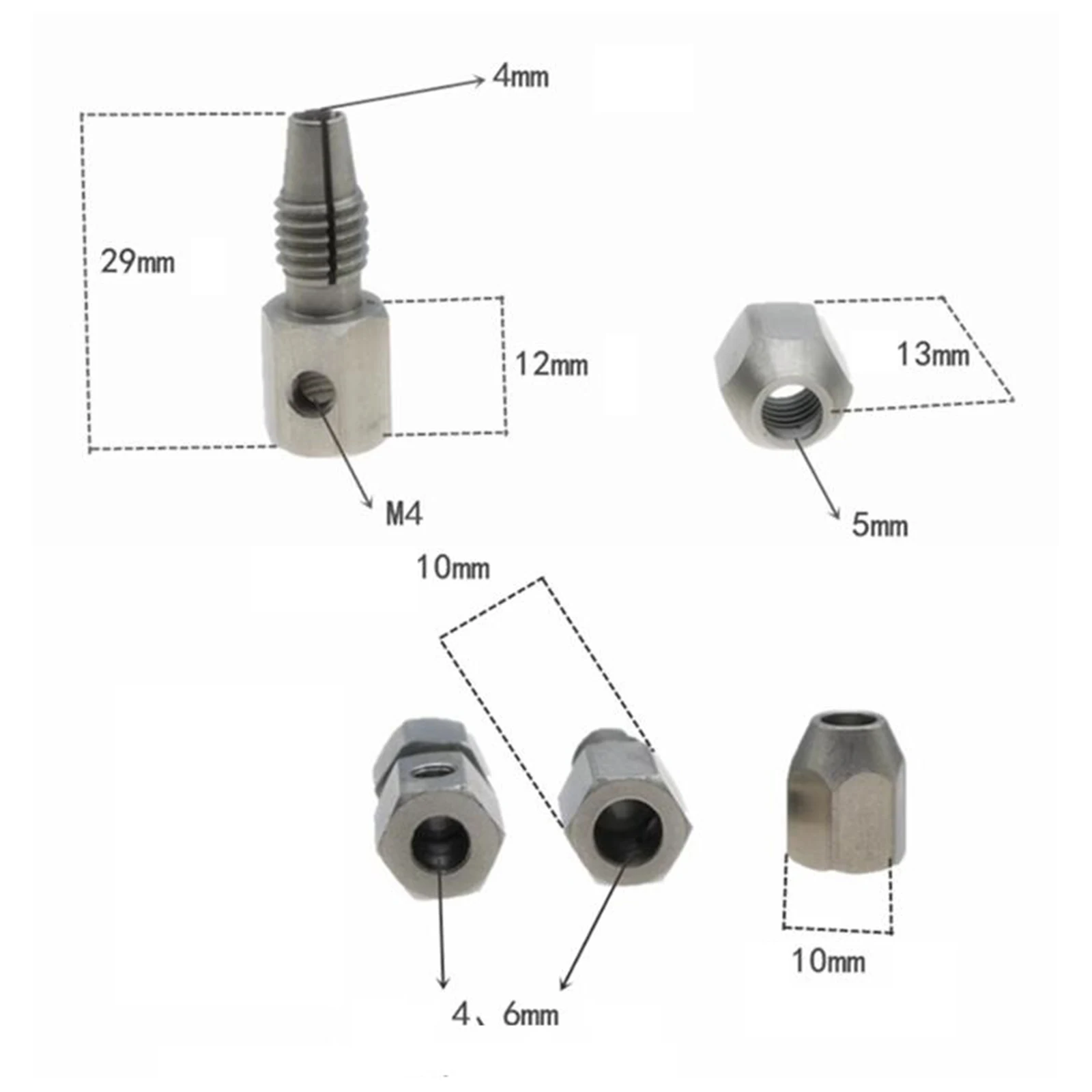 Acoplamento do eixo do acoplador flexível para RC Boat, Aço inoxidável, 4mm, Acoplamento sobressalente para brinquedo submarino, Eixo de conexão