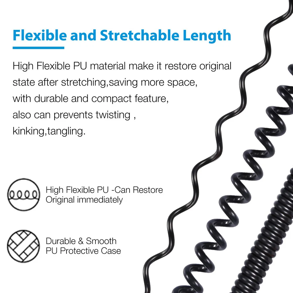 ATH-M50xBT Spring Relief Coiled Cable for Audio-Technica ATH-M50xBT2 M50xBT ATH-SR50BT Headphones Cables Cords Wire
