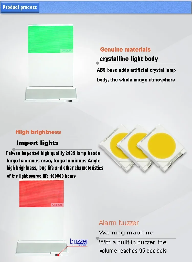 Nuovo indicatore di allarme di segnale a LED Luce di cristallo a tre colori Attrezzature di fascia alta Spia pieghevole per macchine utensili CNC con cicalino
