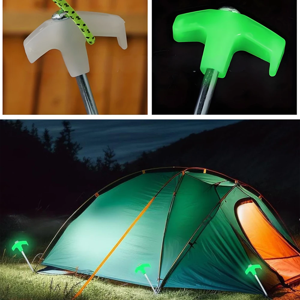 Night Luminous Outdoor Camping Tent Nail Screw In Camping Nail Ground Anchor Screw Hexagonal Socket