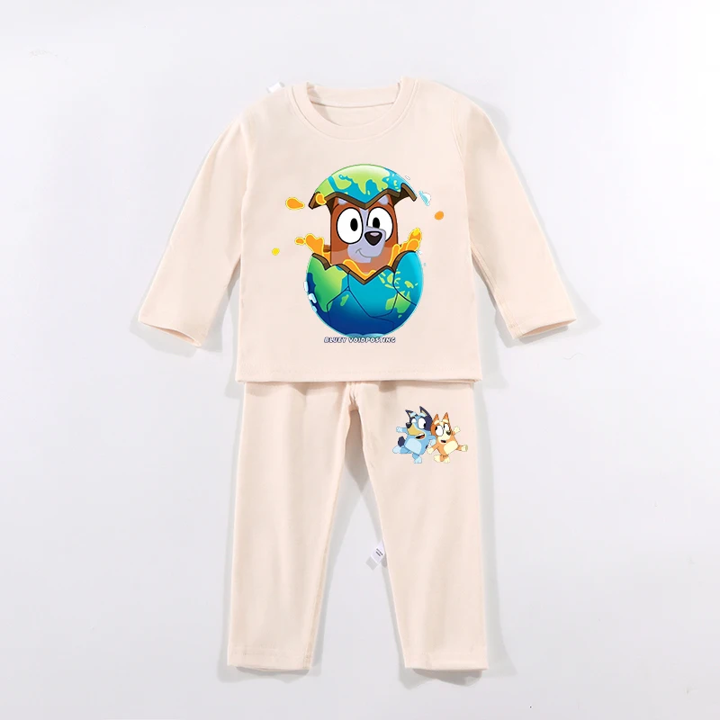 Blueys Bingo Pajama لطيف الكرتون أنيمي الملابس الخريف الشتاء الفتيان الفتيات Derong الأساسية الجلد ودية ملابس النوم هدية الكريسماس #4