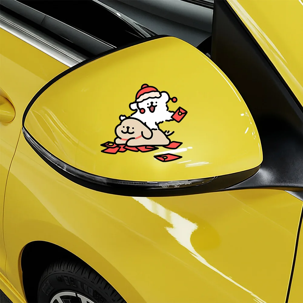 Cartoon Puppy Maltese Car Sticker Line Dog Waterproof Decal Luggage Laptop Guitar Bike Motorcycle Auto Fridge for Smooth Surface