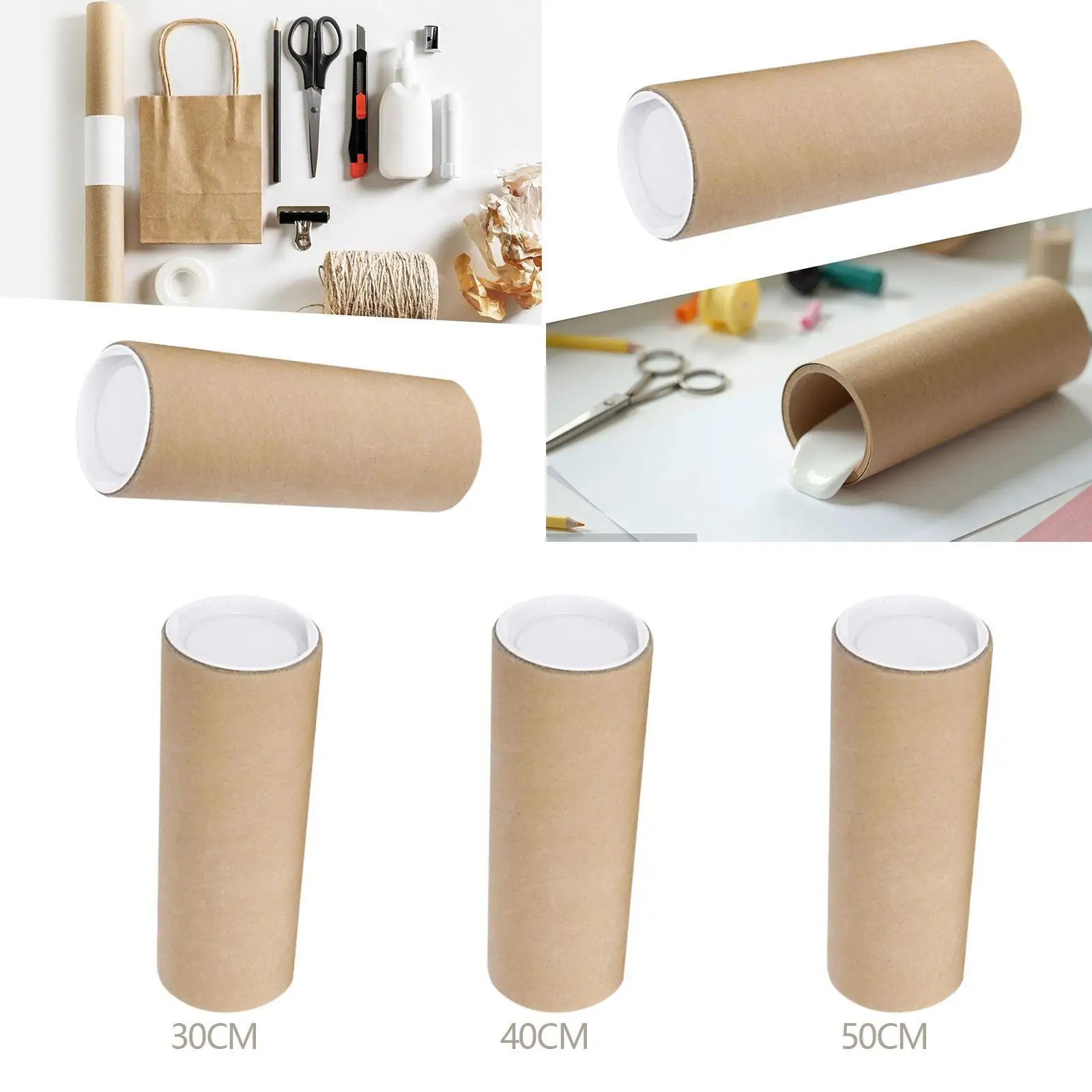 Mailing Tube Portable Poster Tube with End Caps Practical Storage for Documents Artwork and Paintings view 6