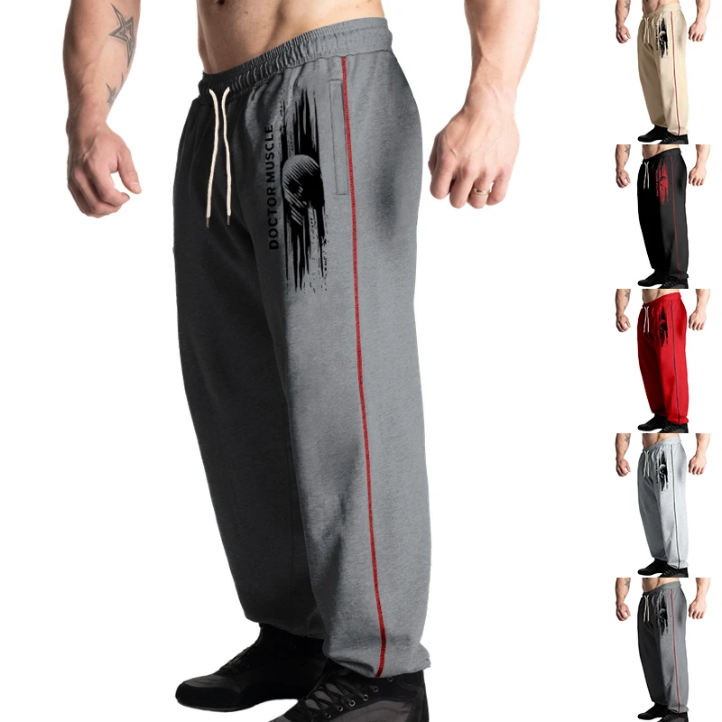 

Autumn cross-border new Amazon independent station sports men's piece straight leg large size draw rope men casual pants