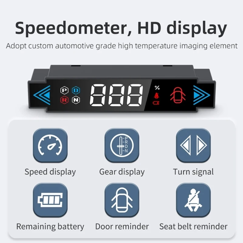 For Model 3/Y Car Head Up Display Overspeed Alarm Speedometer Speed Clock Digital Gauges Meter Fatigue Driving Reminder