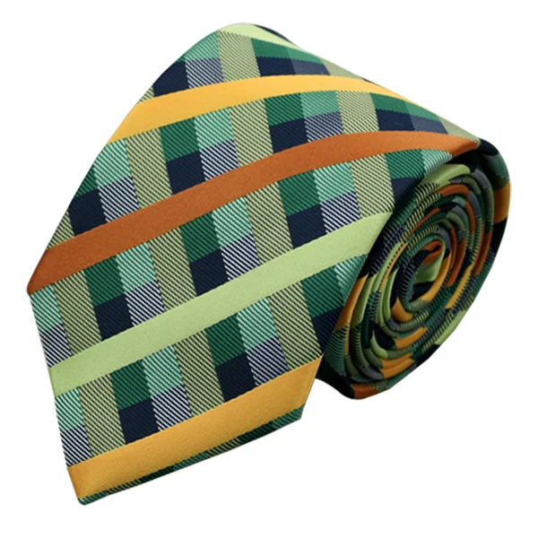 الأصفر الأخضر منقوشة الرجال التعادل منديل أزرار أكمام مجموعة ربطة العنق من قماش الجاكار للرجل الذكور الزفاف العلاقات التجارية هدية الزوج الرسمي