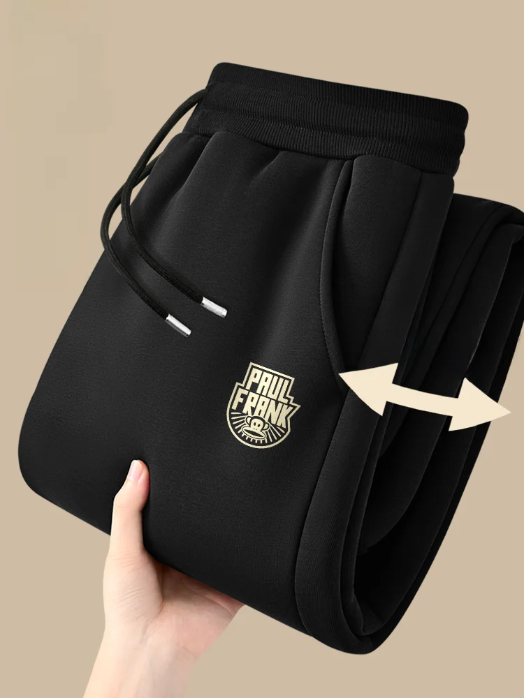 

Мужские утепленные брюки из вельвета с начесом под овчину, зимние теплые повседневные брюки свободного кроя со средней посадкой, модные брендовые повседневные брюки