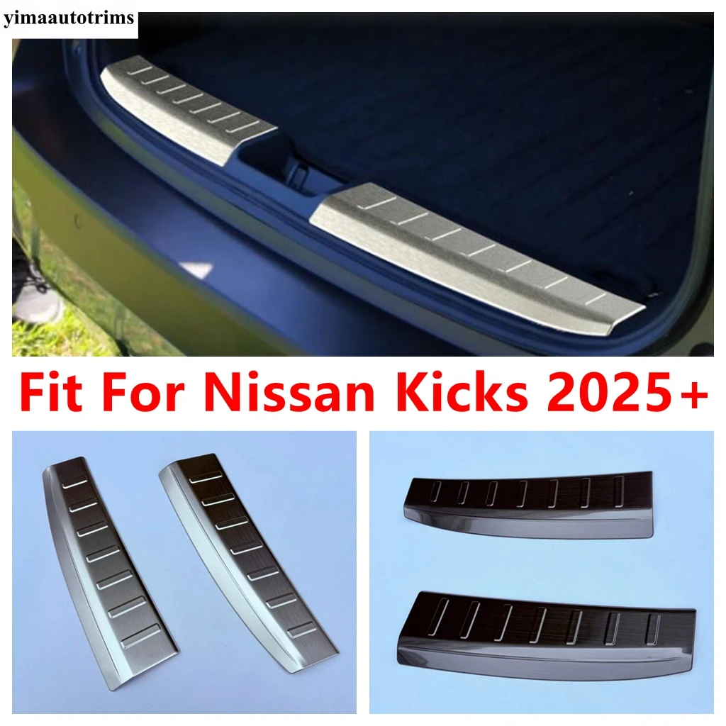 

Rear Trunk Bumper Door Sill Guard Plate Anti-Scratch Protector Cover Trim Stainless Steel Accessories For Nissan Kicks 2025 2026