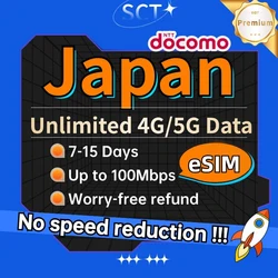 Tarjeta SIM japonesa prepago eSIM 4G, Datos ilimitados + llamadas + SMS sin registro, solo compatible con eSIM