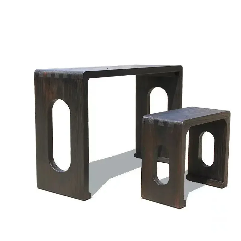 

Multifunctional solid wood integrated paulownia guqin table and stool ancient style Sinology calligraphy integrated table