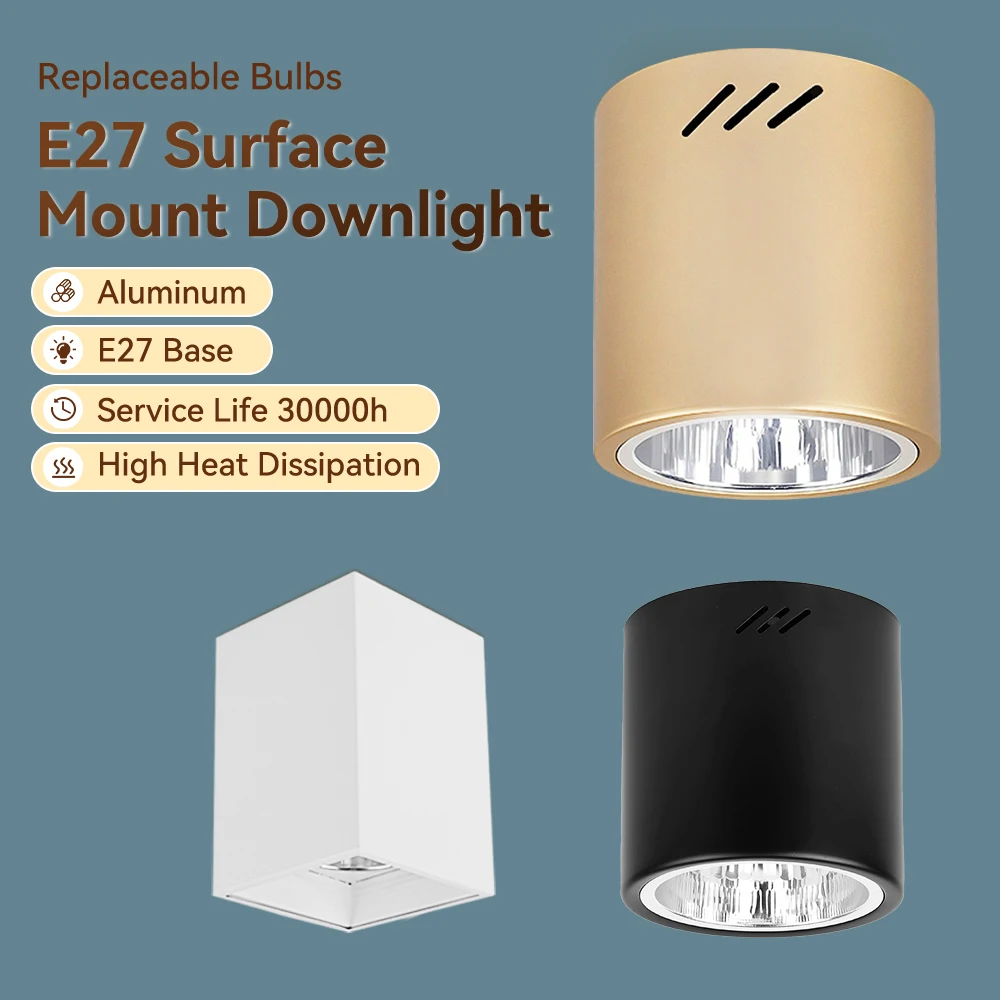 

Downlight Round Square Lights 3 Colour Change Spotlight Home-Appliance Decor Indoor Ceiling Lamps Room Fixtures Bedroom Decor