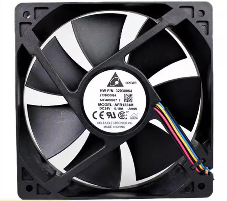 Delta Electronics AFB1224M DC 24V 0.18A 120x120x25mm 4-Wire Server Cooling Fan