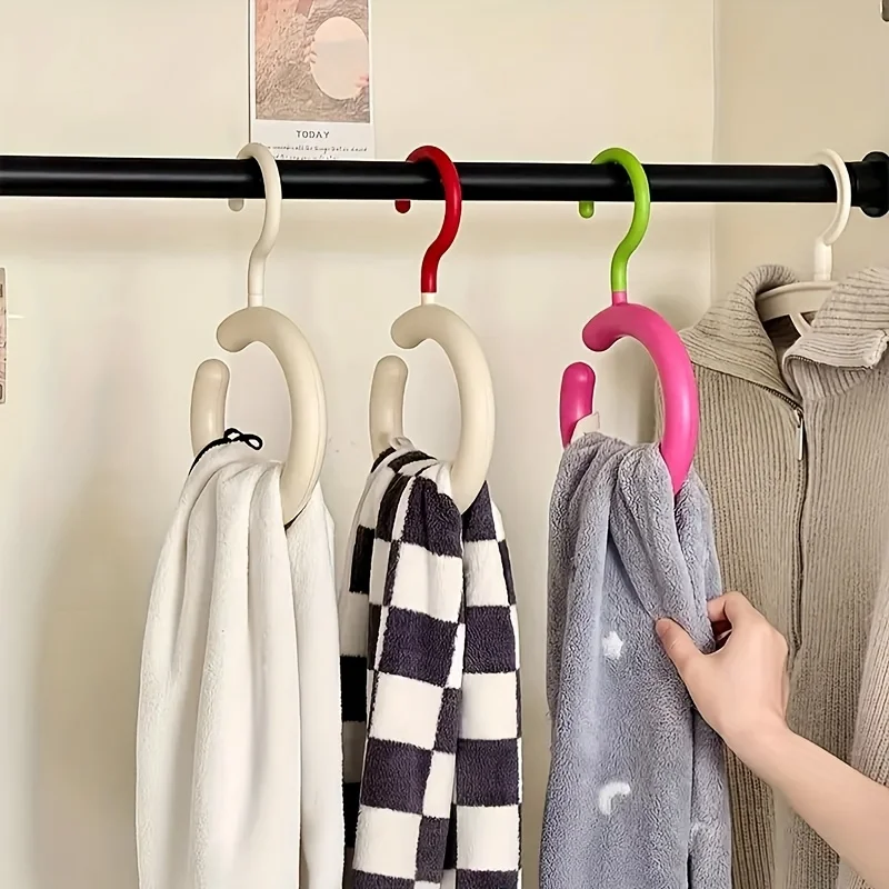 3pcs, Dopamine Multi-function Rotatable and Without Hole Punching, Scarf, Hat, Bag Rack, Round Scarf, Tie Display Rack