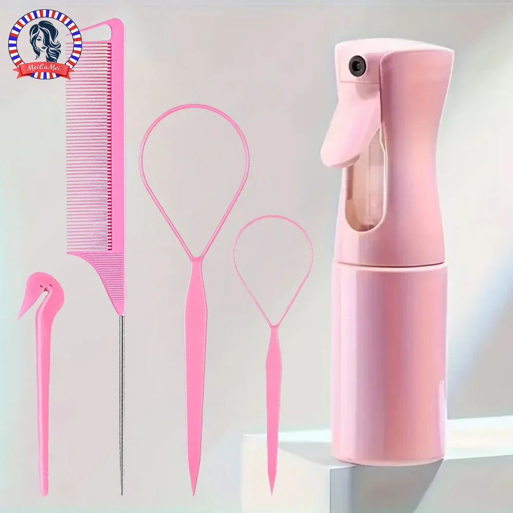 

5 шт./компл., распылитель, набор инструментов для петли для волос, 2 шт., инструмент для французской косы, петля, 1 шт., расческа для крысиного хвоста, 1 шт., резинка для удаления волос, резак