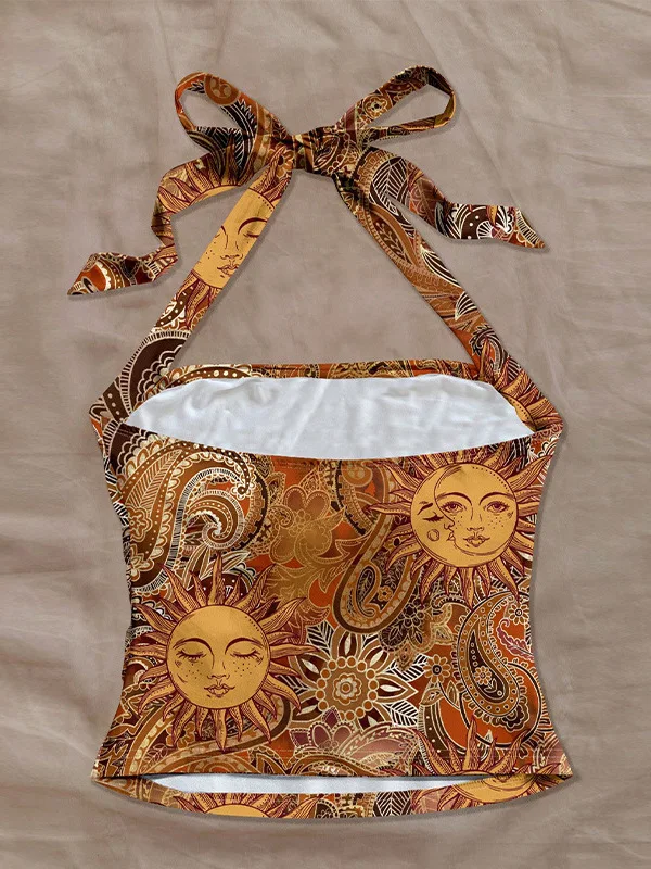 Sexy ter Vest Top Women's Clothing ort Sle Ne Hanging Design Animal Pattern Polyester Fiber Summer Faion