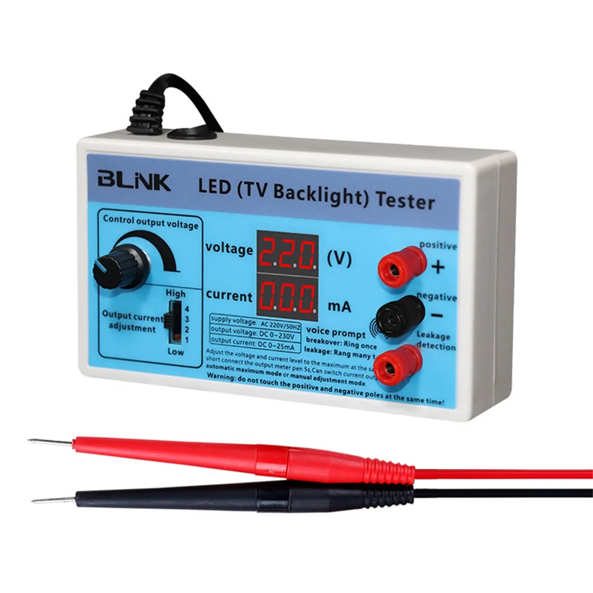 TV Backlight Tester Meter 0-230V Output Multipurpose LED Lamp Strip Bead Test Measurement Inspection Tool US Plug