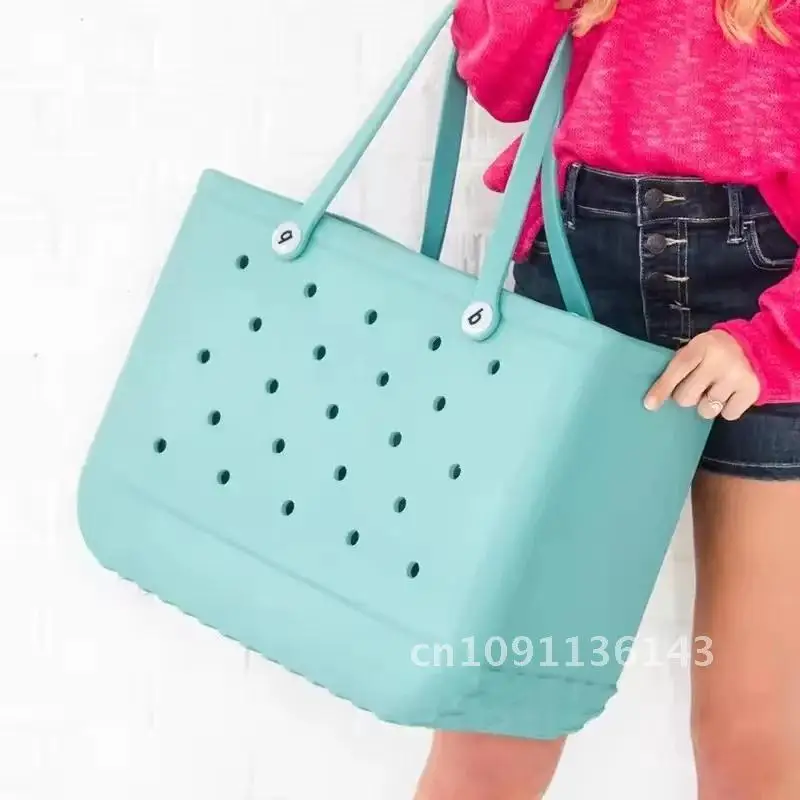 

XL Bag Beach Bag for Women EVA Rubber Waterproof Storage Boggs Bag Shopping Beach Tote Bags Basket Picnic Pool