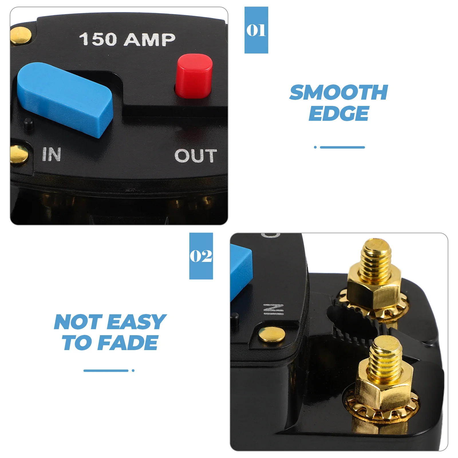 

150A Circuit Breaker Fuse Recovery Reset Switch for Car RV Boat Audio System Overload Protection Mini Inline Car Accessories