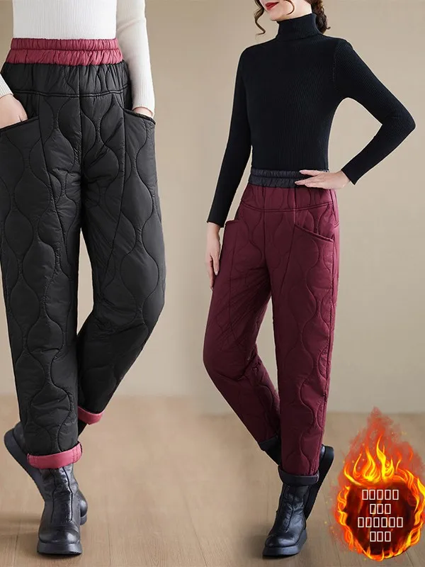 暖かいひょうたん柄ハーランコットンパンツカジュアル芸術的な冬大きいサイズハイウエストストレートレッグパンツレディースファッション