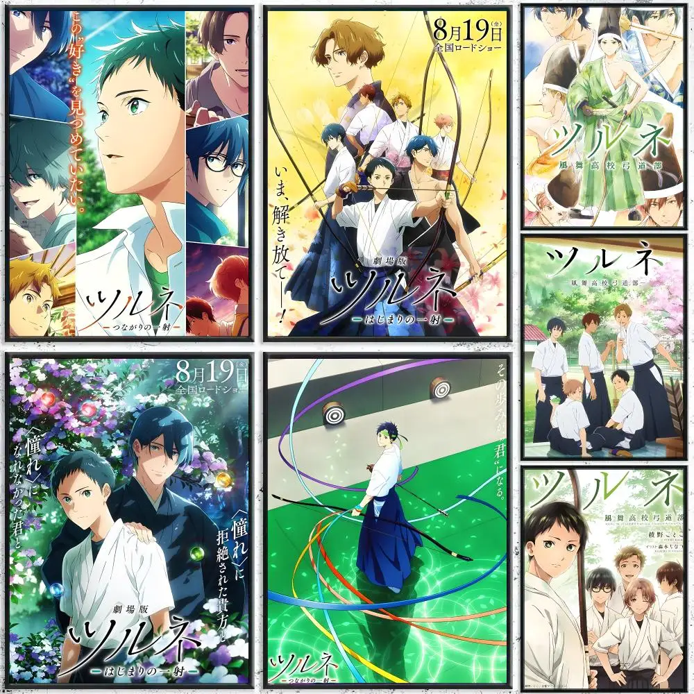 Anime T-Tsurune Poster High-Quality Waterproof Wall Decal for Study, Living Room & Garage, Great Gift for Fans