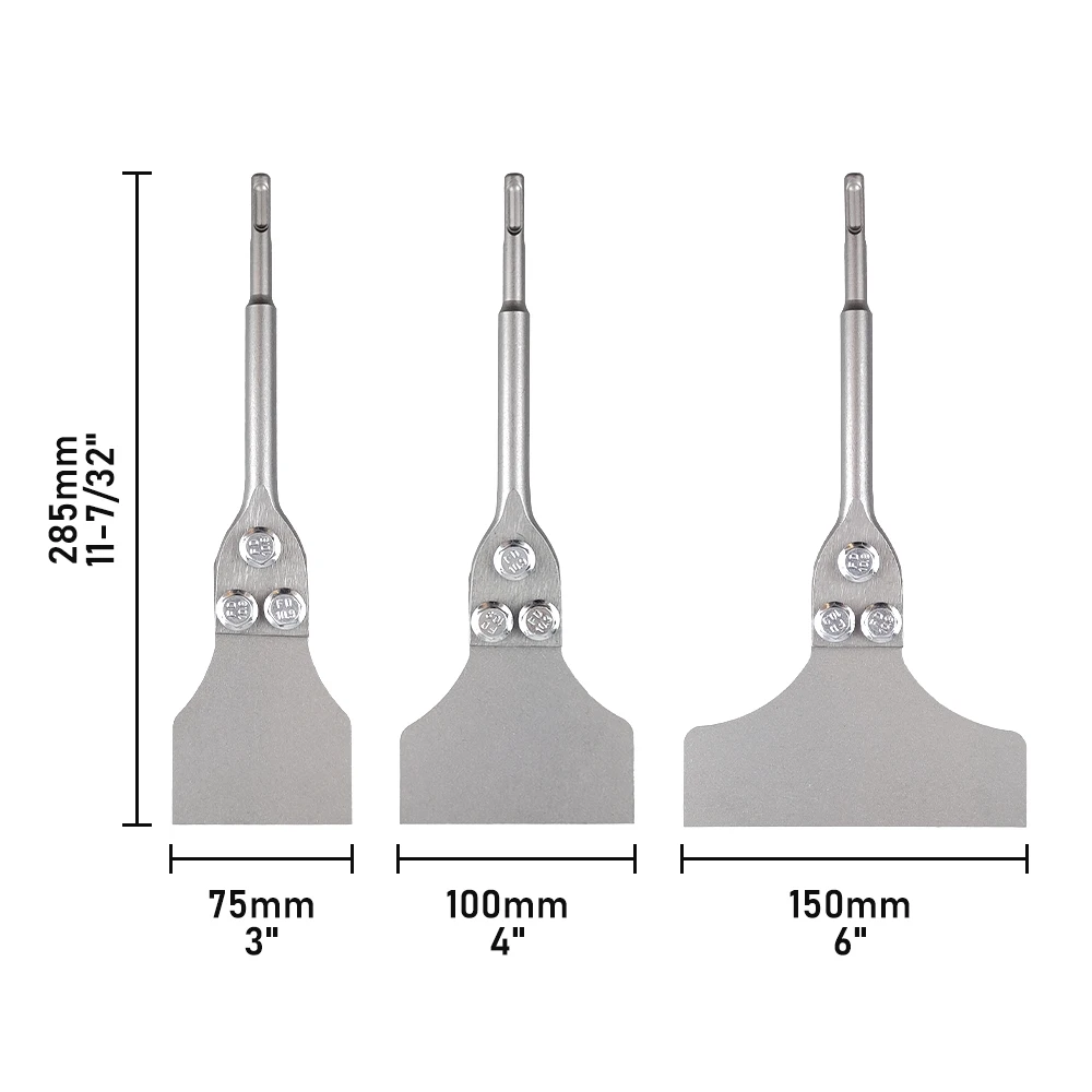 SDS Plus raschietto per pavimenti 3-6 pollici strumento scalpello per la rimozione delle piastrelle manico lungo resistente per trapano a