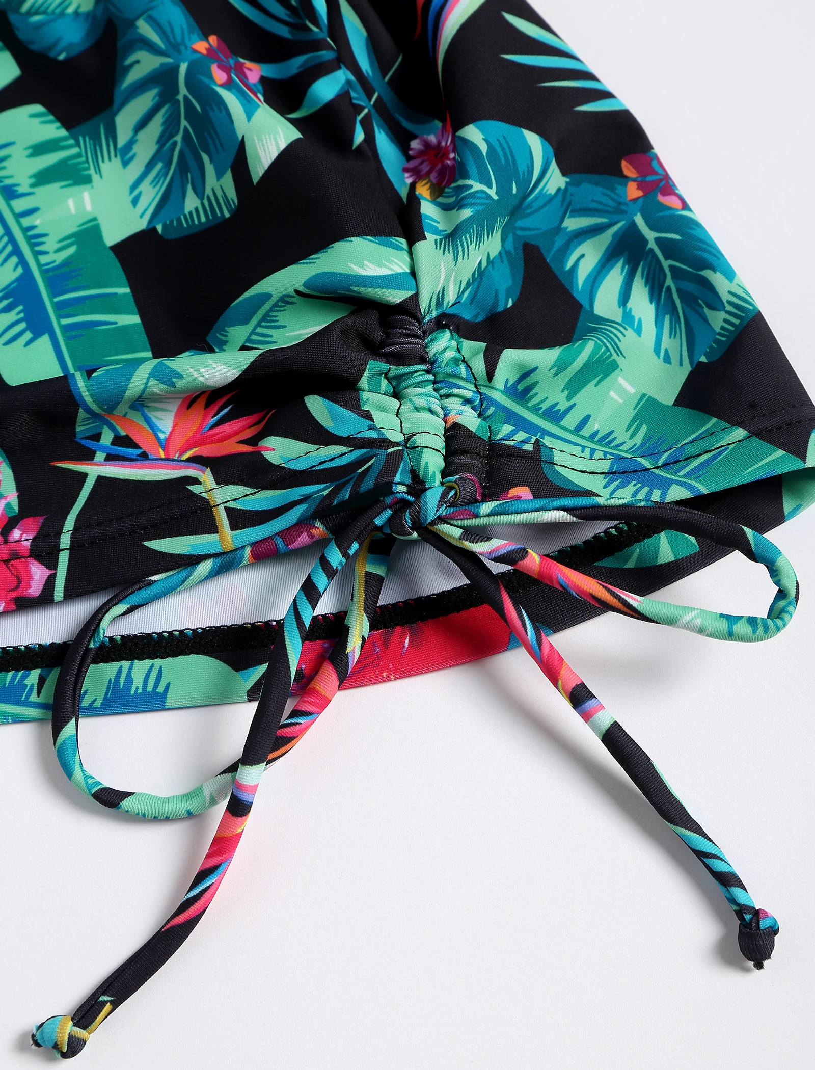 Tankini-badpak voor dames met boyshort blouson-top Bescheiden tweedelig badpak Zwemkleding voor jongensbeen