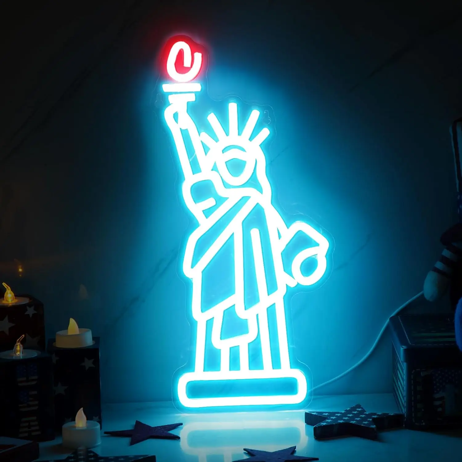 

Статуя Свободы Неоновые Вывески Светодиодный Неоновый Свет Вывеска с питанием от USB с регулируемой яркостью для США Спальня Домашний Бар Человек Пещера Клуб Вечеринка Декор Подарок