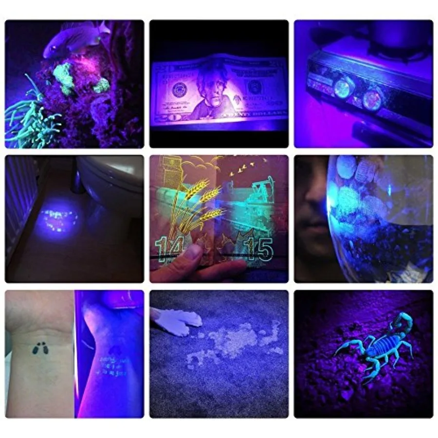 SV13 15W 365nm UV Flashlight Rechargeable Ultraviolet Woods Lamp Powerful Black Light for Pet Urine Detector, Resin, Bed Bug, S view 6